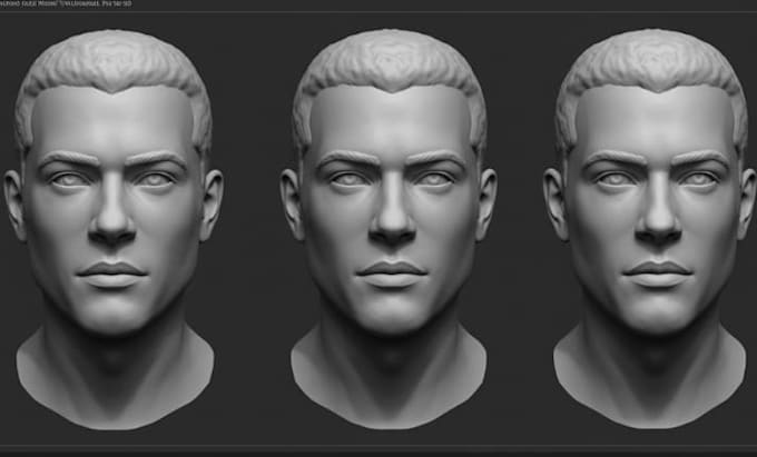 3d face model character head sculpt realistic head for 3d printing and rendering