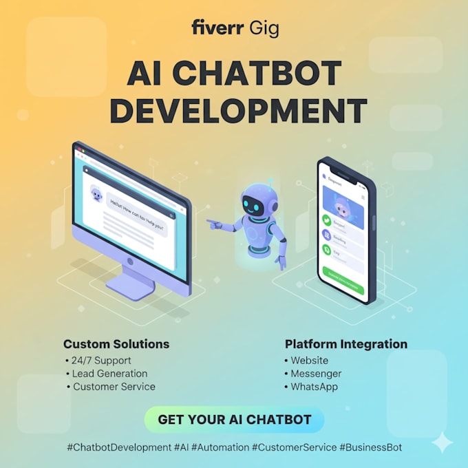 develop a smart ai chatbot for your website or app