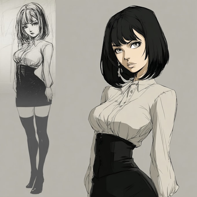 create anime character an illustration