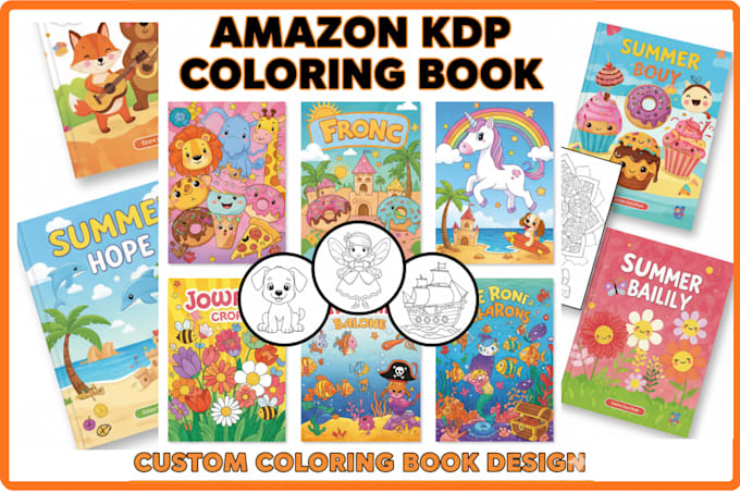 Design bold and easy amazon kdp coloring book for kids by Desynoo | Fiverr