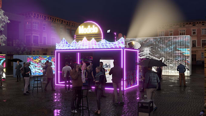 create 3d event layout and realistic render