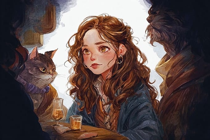 make  a digital watercolor character art