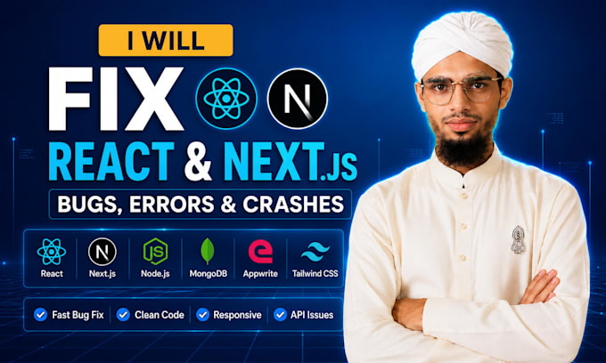 debug and fix reactjs or nextjs errors and crashes