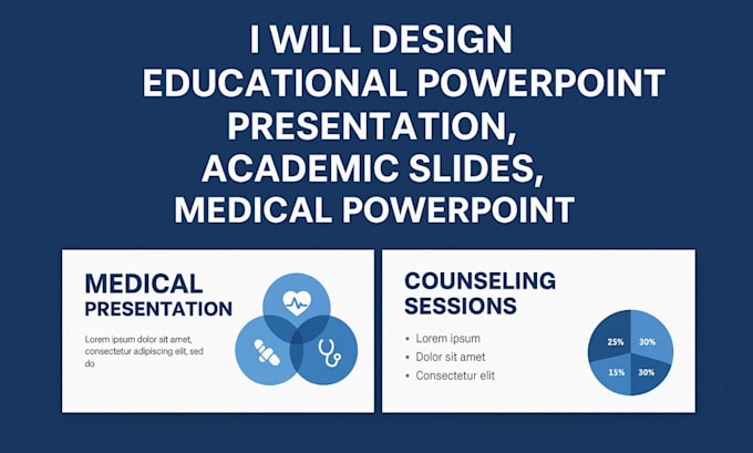 design educational powerpoint presentation, academic slides, medical powerpoint