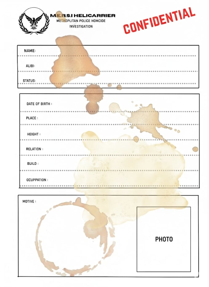 Create a custom made investigation case by Mersiha_redzic | Fiverr