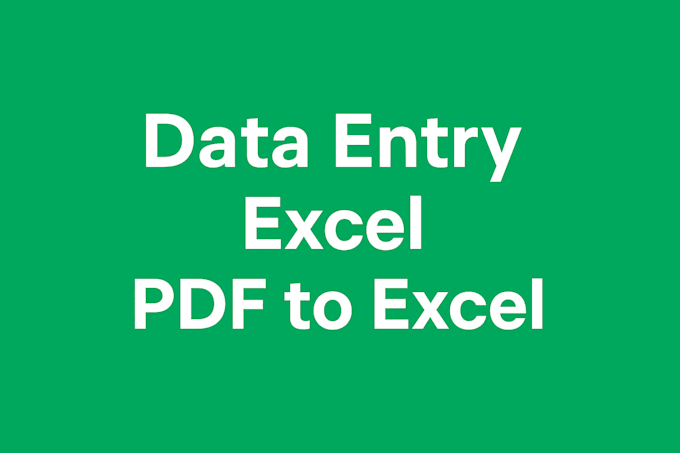 do data entry copy paste and pdf to excel