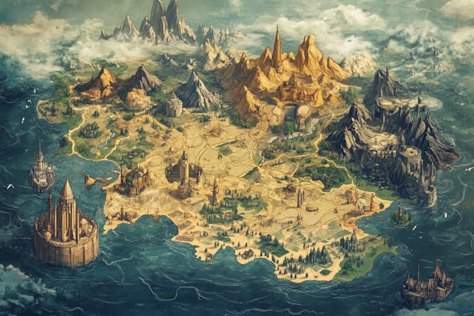 fantasy map design map illustration fantasy map
