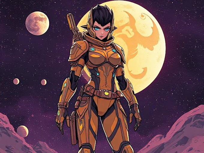 sci fi character illustration or sci fi character