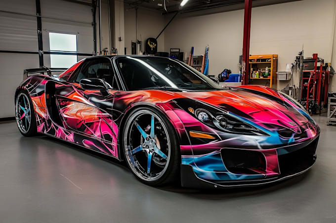 draw a racing car wrap design, car wrap ,van wrap ,vehicle