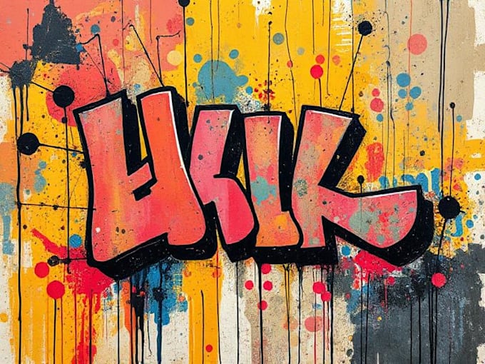 manually design graffiti wall art canvas