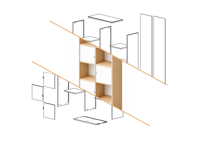 design high end 3d assembly instructions for furniture