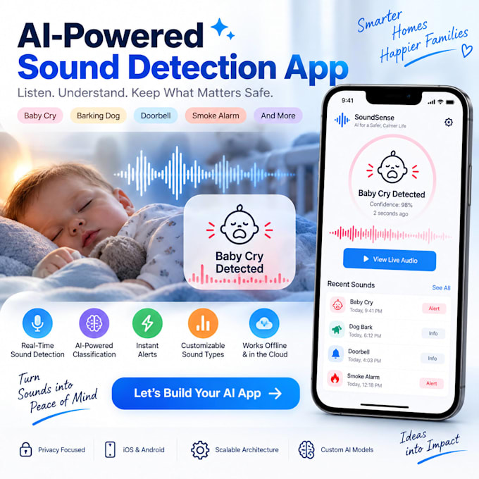 add on device sound detection or ml to your ios or android app