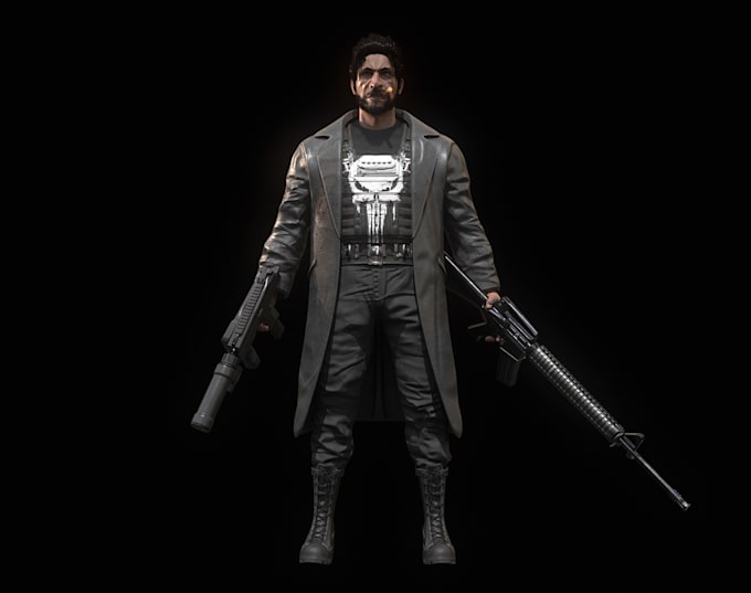 model 3d game character, unreal engine 4, ue5, npc character, 3d rig animation