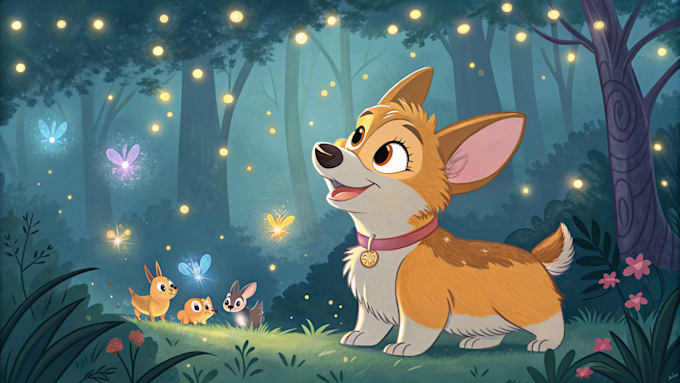 pet portrait into cute disney style