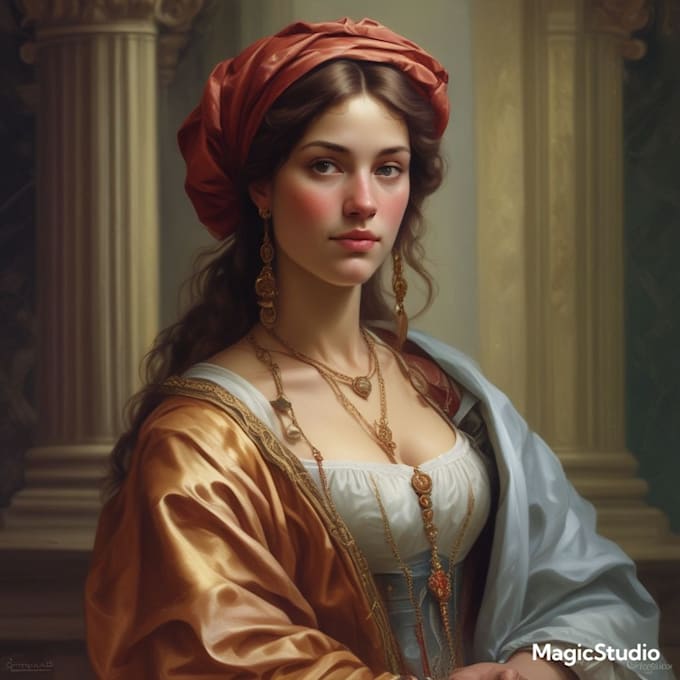 do renaissance art oil painting digital portrait