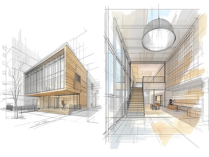 sketch architecture and interior design