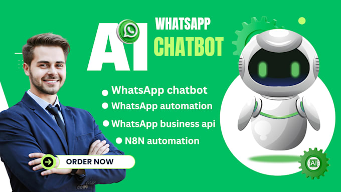 build whatsapp automation, business API integration, ai chatbot with n8n