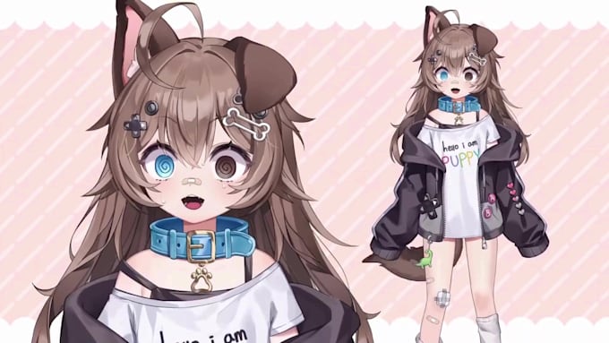 draw and rig live2d vtuber model, 2d vtuber model, live 2d vtuber commission