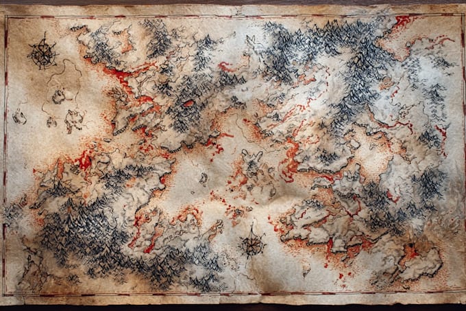 do hand drawn fantasy dnd world map design city map