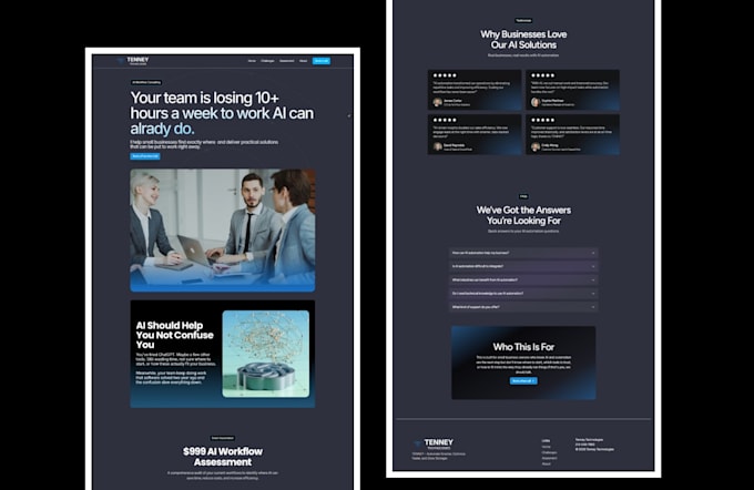 develop framer landing page with responsive design