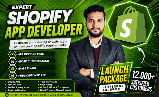 create professional shopify public and private app for you