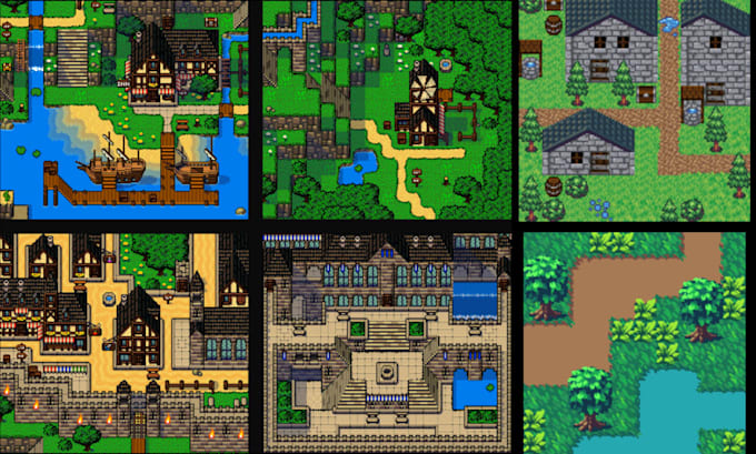do pixel art tileset sprite sheet asset game art character tile map background