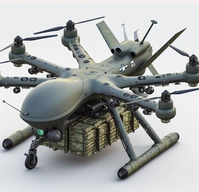 3d military drone design,combat cad drone,war drone model for 3d printing,render