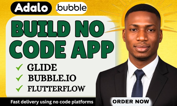 build no code app, adalo, bubble io, glide, flutterflow mvp mobile app developer