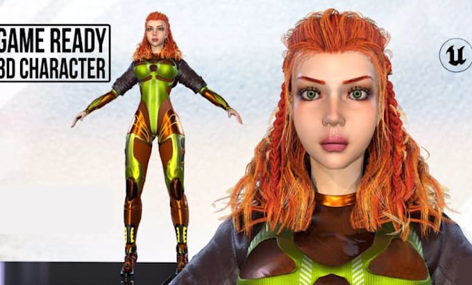 rigged modular 3d character model for game, vrchat avatar, furry, nsfw 3d model