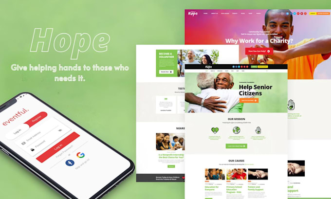 create a donation website with event calendar for non profits and ngos