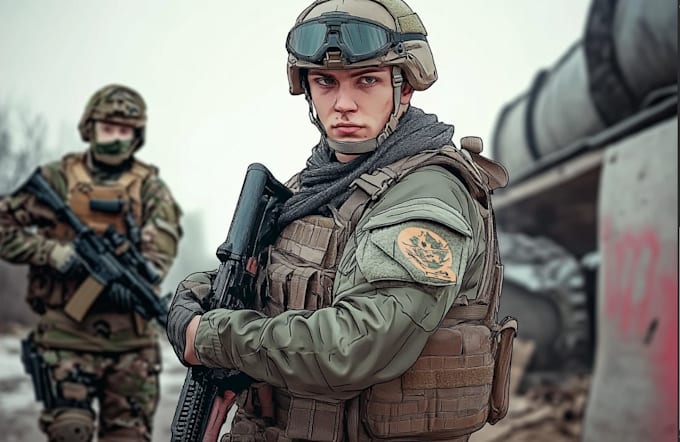 draw 2d game art military character design