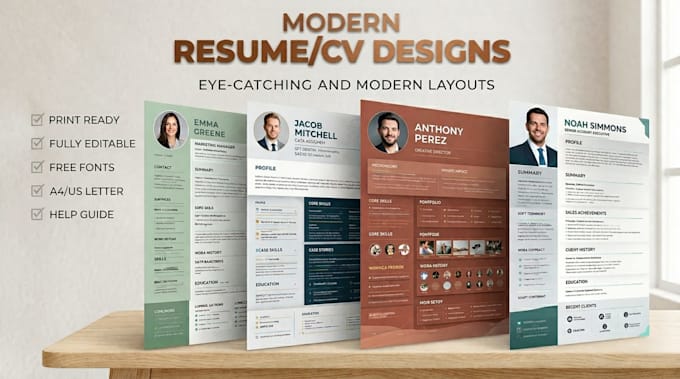 design a professional resume CV editable in canva