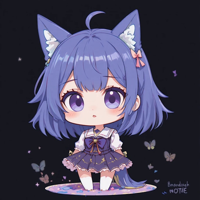 design anime chibi emote chibi art for vtuber