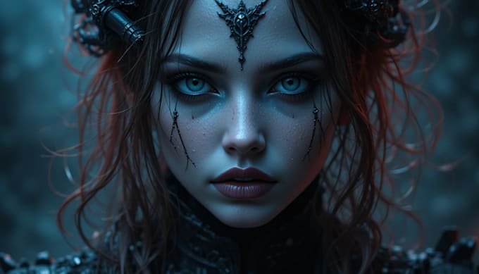 paint a dark fantasy portrait