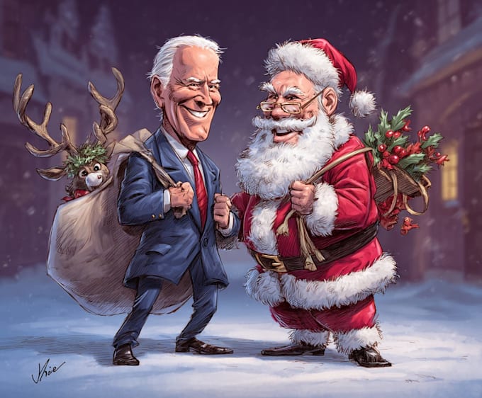 draw christmas cartoon caricature
