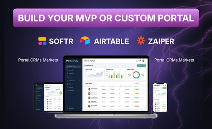 build a sass or mvp using softr airtable and zapier