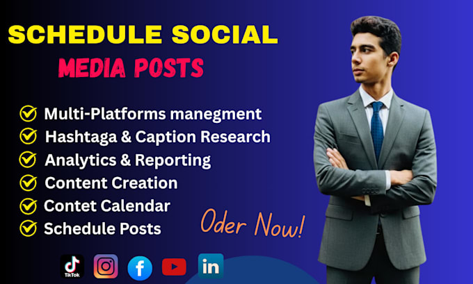 manage, schedule your post on social media