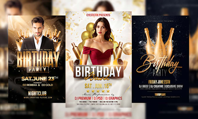 design birthday and party flyer