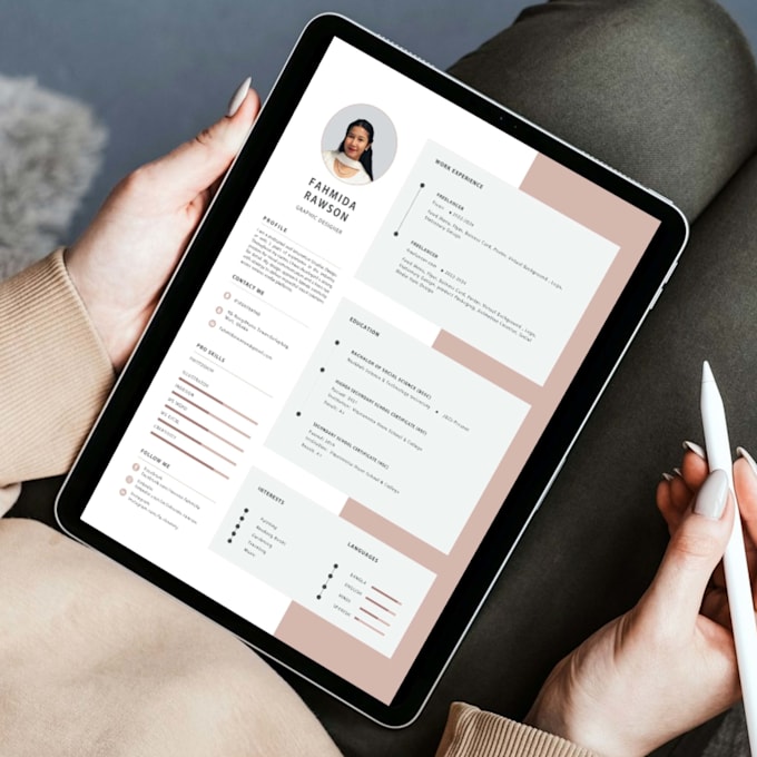 design professional resume, CV, cover latter