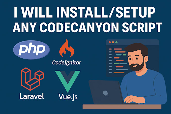 install any codecanyon script PHP,laravel,codeignitor or vue