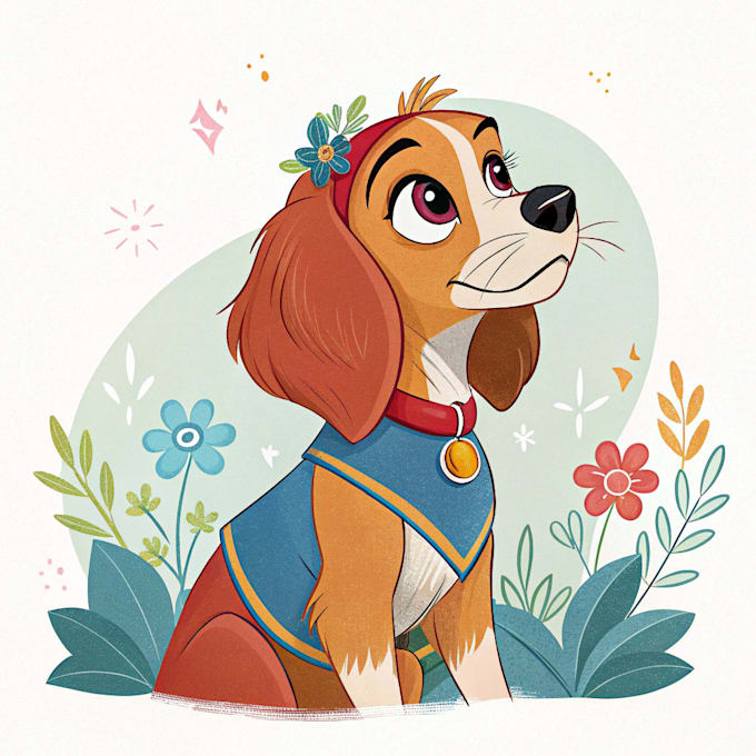 draw disney pet portrait