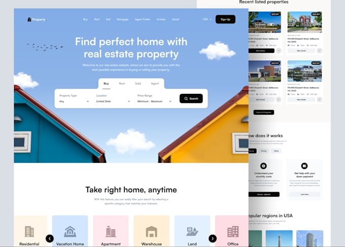 develop real estate idx portals website, construction website mls real estate