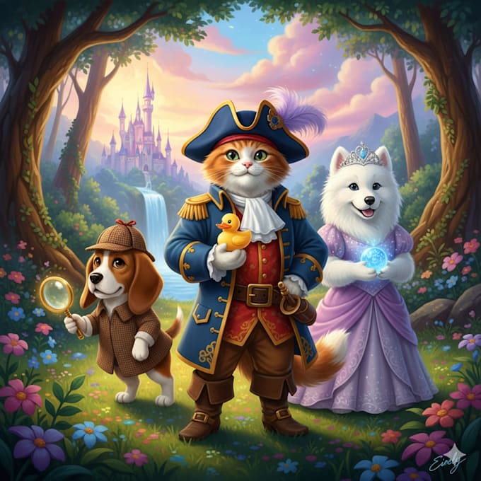 create a unique disney pet portrait