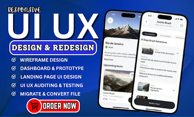 Design custom ui ux website mockup design landing page wireframe figma ...