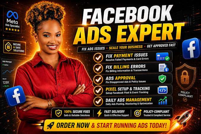fix facebook ads payment issues, fix billing information, fb ads approval, pixel