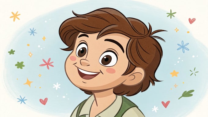 draw your portrait in charming disney animation style