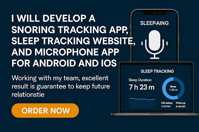 snoring tracking app, sleep tracking website, and microphone app for android,ios