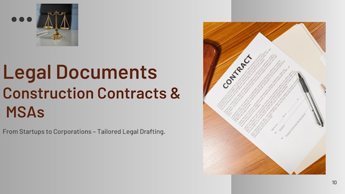 draft construction contracts and master service agreements