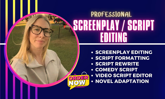 screenplay movie script writing film formatting video script edit proofreading