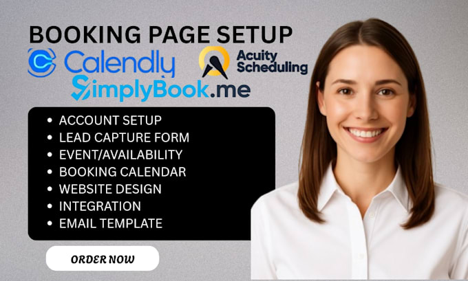 setup calendly,acuity scheduling, vagaro, square, simplybook me, booking expert